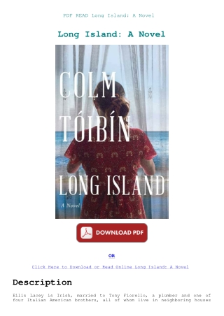 PDF READ Long Island A Novel