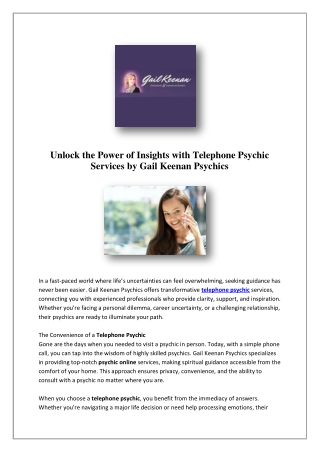 Online Psychics Uk | Gail Keenan Psychics