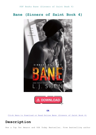 PDF Books Bane (Sinners of Saint Book 4)
