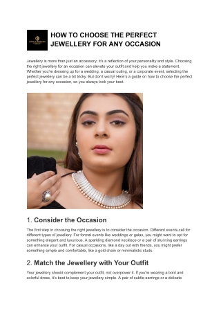 How To Choose The Perfect Jewellery For Any Occasion