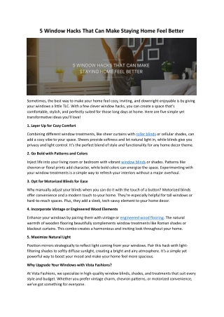 5 window hacks that can make staying home feel