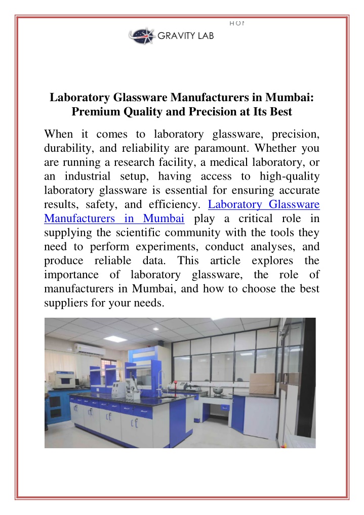 laboratory glassware manufacturers in mumbai