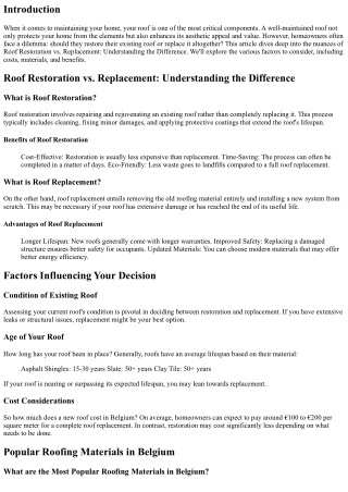Roof Restoration vs. Replacement: Understanding the Difference