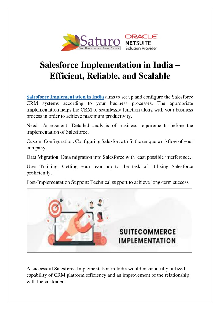 salesforce implementation in india efficient