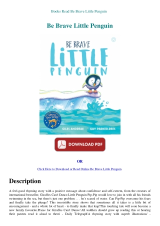 Books Read Be Brave Little Penguin