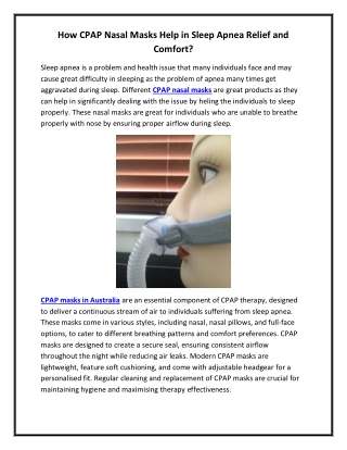 How CPAP Nasal Masks Help in Sleep Apnea Relief and Comfort.docx