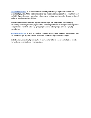 Spesialistipsykiatri