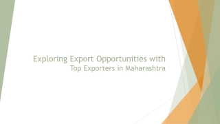 Exploring Export Opportunities with Top Exporters in Maharashtra