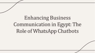 Enhancing Business Communication in Egypt-The Role of WhatsApp Chatbots