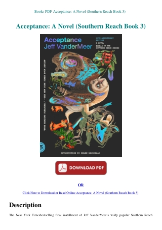 Books PDF Acceptance A Novel (Southern Reach Book 3)