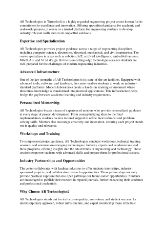 ab technologies in tirunelveli is a highly