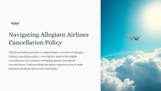 Navigating Allegiant Airlines Cancellation Policy- ( 1-800-380-5097)