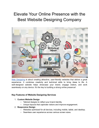 Elevate Your Online Presence with the Best Website Designing Company