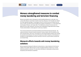 Monaco strengthened measures to combat money laundering