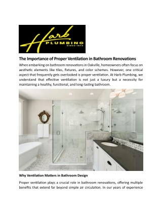 The Importance of Proper Ventilation in Bathroom Renovations