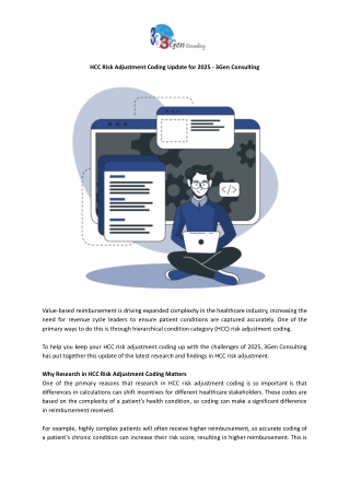 HCC Risk Adjustment Coding Update for 2025 - 3Gen Consulting