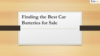 Finding the Best Car Batteries for Sale