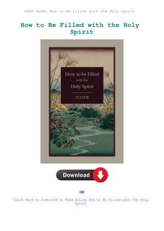 READ Books How to Be Filled with the Holy Spirit