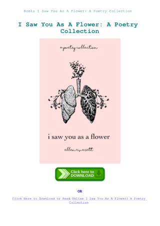 Books  I Saw You As A Flower A Poetry Collection