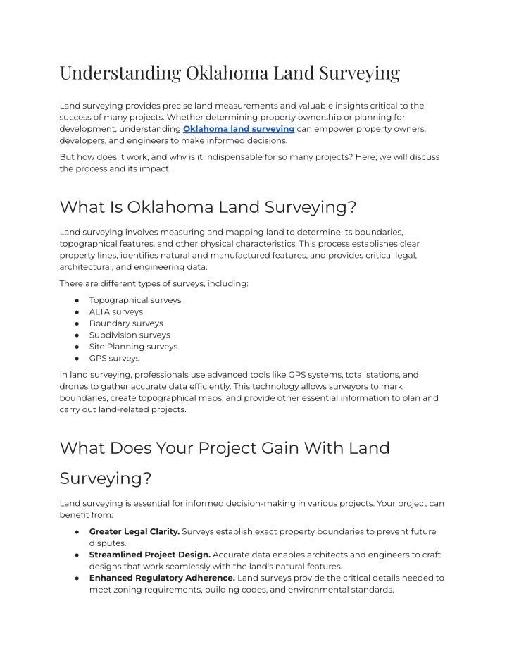 understanding oklahoma land surveying