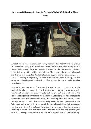 making a difference in your car s resale value