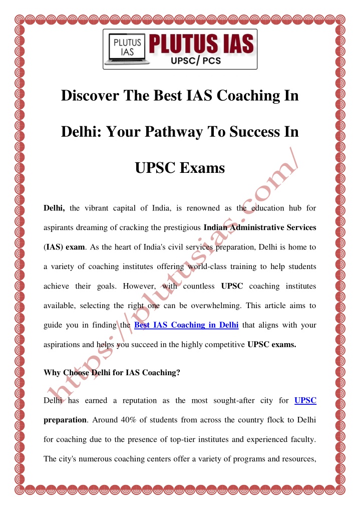 discover the best ias coaching in