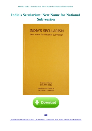 ebooks india s secularism new name for national