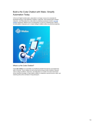 Build a No Code Chatbot with Wabo: Simplify Automation Today