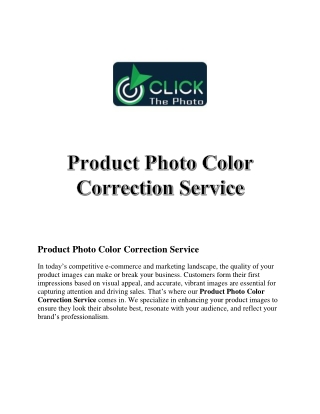 Product Photo Color Correction Service