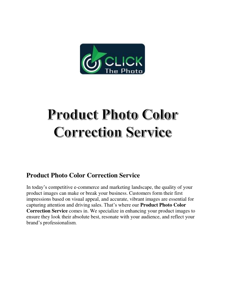 product photo color correction service