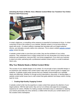 website content writer