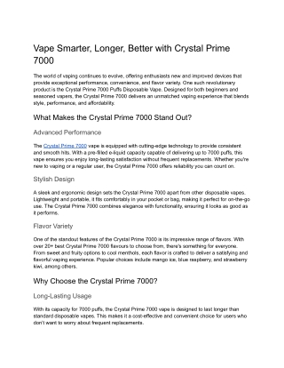 vape smarter longer better with crystal prime 7000
