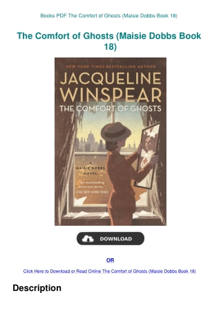 Books PDF The Comfort of Ghosts (Maisie Dobbs Book 18)