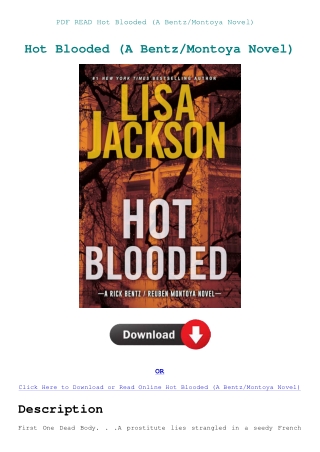PDF READ Hot Blooded (A BentzMontoya Novel)