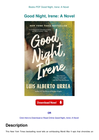 Books PDF Good Night  Irene A Novel