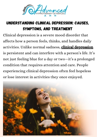 Understanding and Managing Clinical Depression
