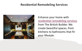 Residential Remodeling Services