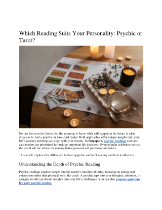 Which Reading Suits Your Personality: Psychic or Tarot?