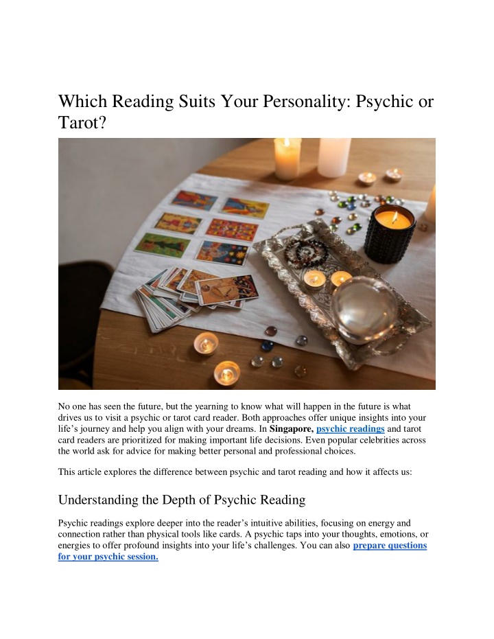 which reading suits your personality psychic