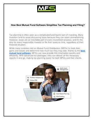 How Best Mutual Fund Software Simplifies Tax Planning and Filing (1)