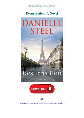 PDF Books Resurrection A Novel