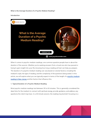 What is the Average Duration of a Psychic Medium Reading