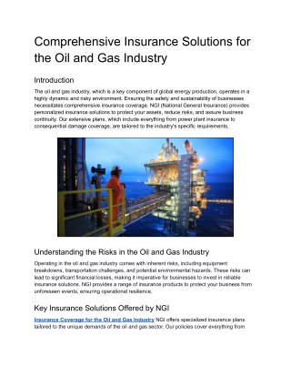 Comprehensive Insurance Solutions for the Oil and Gas Industry (1)