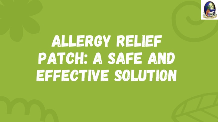 allergy relief patch a safe and effective solution