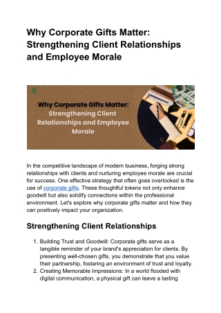 Why Corporate Gifts Matter_ Strengthening Client Relationships and Employee Morale