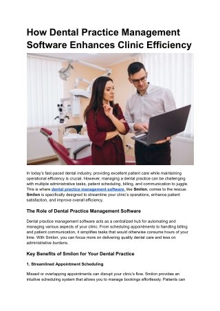 how dental practice management software enhances