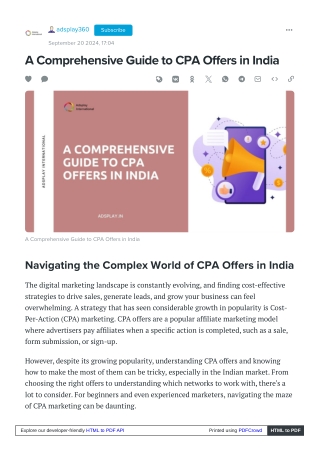 A Comprehensive Guide to CPA Offers in India