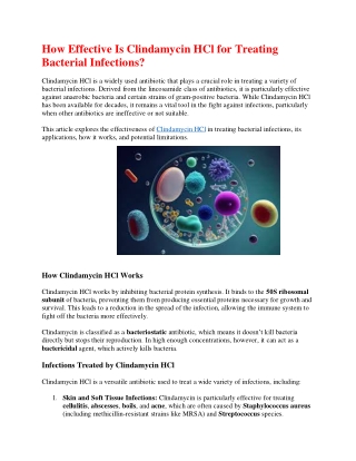 How Effective Is Clindamycin HCl for Treating Bacterial Infections