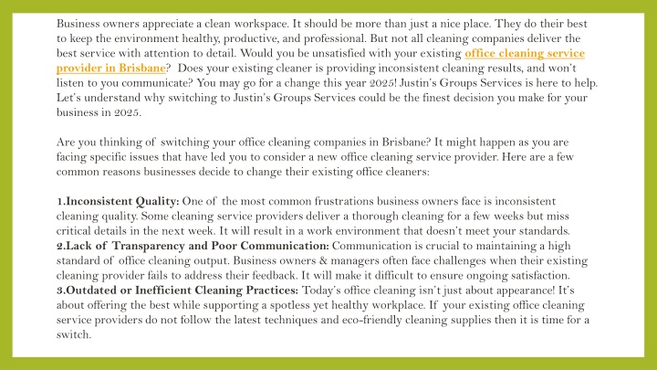 business owners appreciate a clean workspace