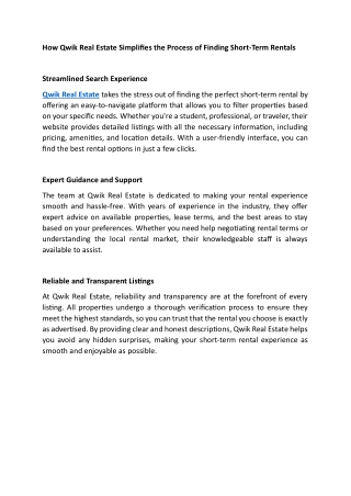 how qwik real estate simplifies the process